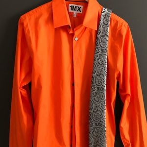 Orange Express 1MX dress shirt and paisley tie